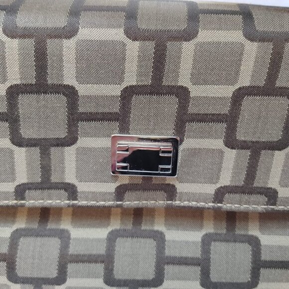 Vintage Nine West Shoulder Bag Geometric Pattern Beige Brown Medium/Small Purse - Picture 5 of 7